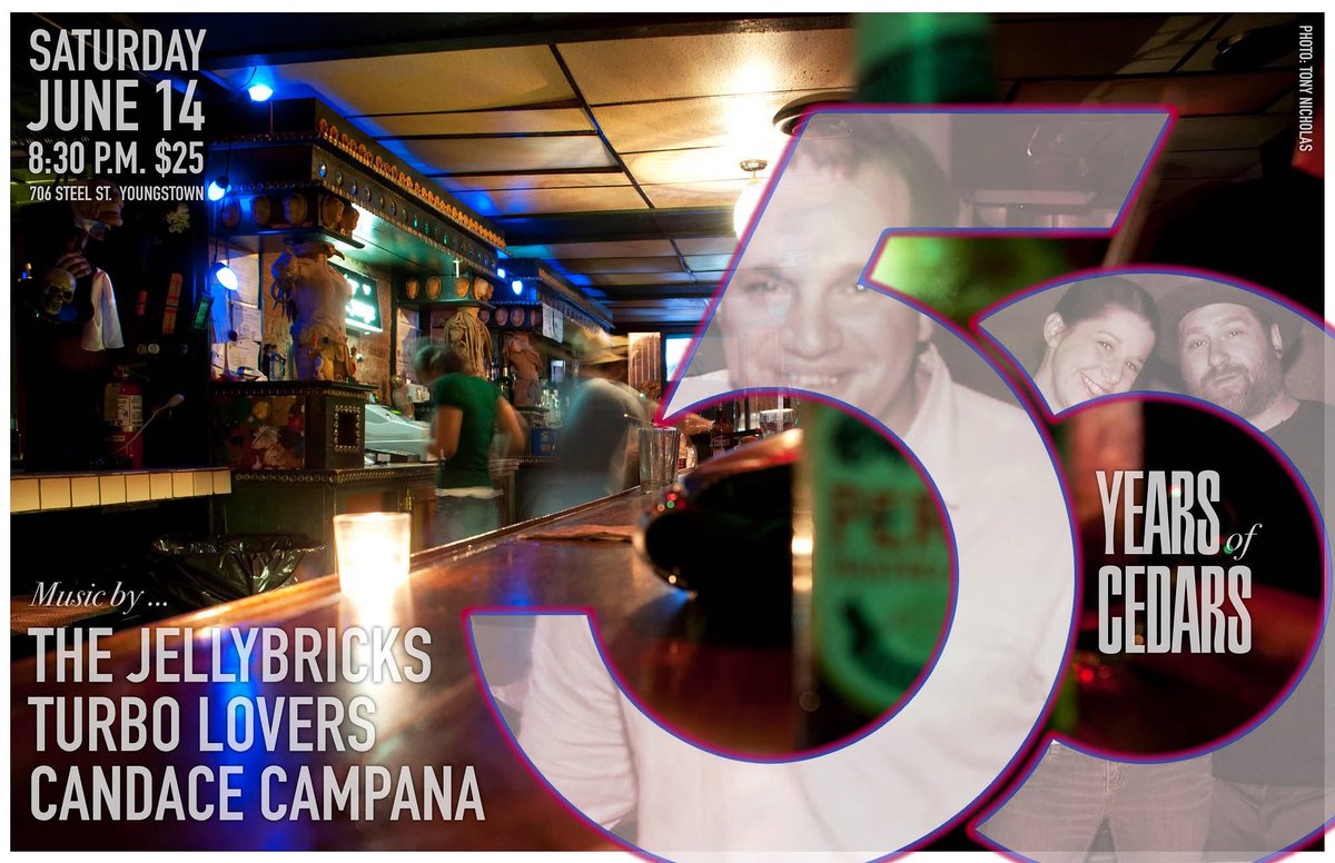 The Jellybricks (@thejellybricks) on Twitter photo Hey Youngstown ... we can't wait to see you on Saturday June 14th for the big Cedars 50th Anniversary Party!
Featuring <a href="/turboloversrock/">Turbo Lovers</a>! The Jellybricks! Candace Campana!
Hope to see you all there!! 🤩
facebook.com/events/1173522… #livemusic Hey Youngstown ... we can't wait to see you on Saturday June 14th for the big Cedars 50th Anniversary Party!
Featuring <a href="/turboloversrock/">Turbo Lovers</a>! The Jellybricks! Candace Campana!
Hope to see you all there!! 🤩
facebook.com/events/1173522… #livemusic