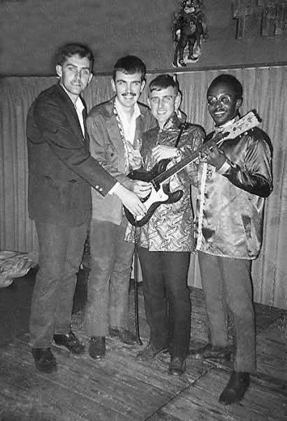 TBT - At the USO, Fort Lee, VA, (May 1969), where I had my Mōsrite "Ventures" Model guitar hanging on the shoulder of "Eugene Bell" (me on the left).  Gene was a member of a nationally known band from Oklahoma City, OK, also serving in the US Army, who sat in with our band.