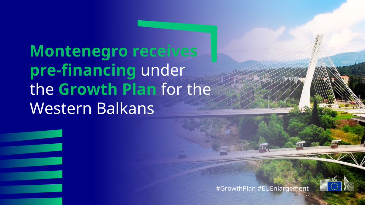 Congratulations to Montenegro for receiving €12.5 million in EU pre-financing under the Growth Plan!

This brings tangible benefits to the 🇲🇪 citizens and their economy, paving the way for closer 🇪🇺🇲🇪 business ties.
