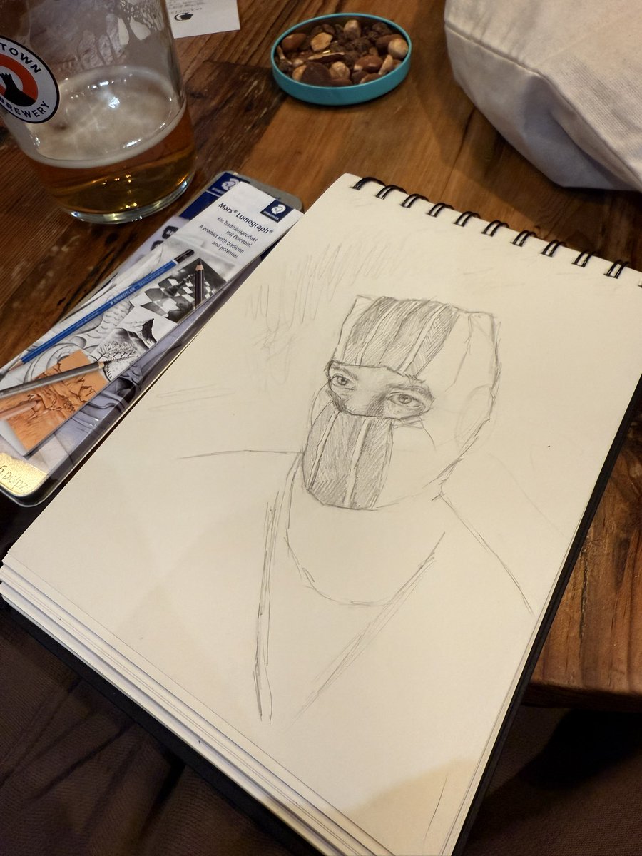 #cliqueart quick sketch at the pub ! probs gonna keep working on this:3