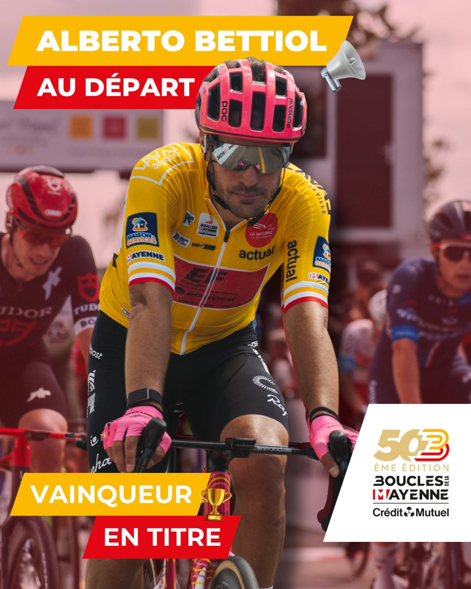 Le vainqueur des Boucles 2024 défendra son titre en 2025🤩

Nous avons le plaisir de vous annoncer que le champion d’Italie, Alberto Bettiol sera au départ du prologue le jeudi 29 mai prochain. 😍🇮🇹 

Restez connectés, on vous dévoile très bientôt de nouveaux noms. 🤫👀