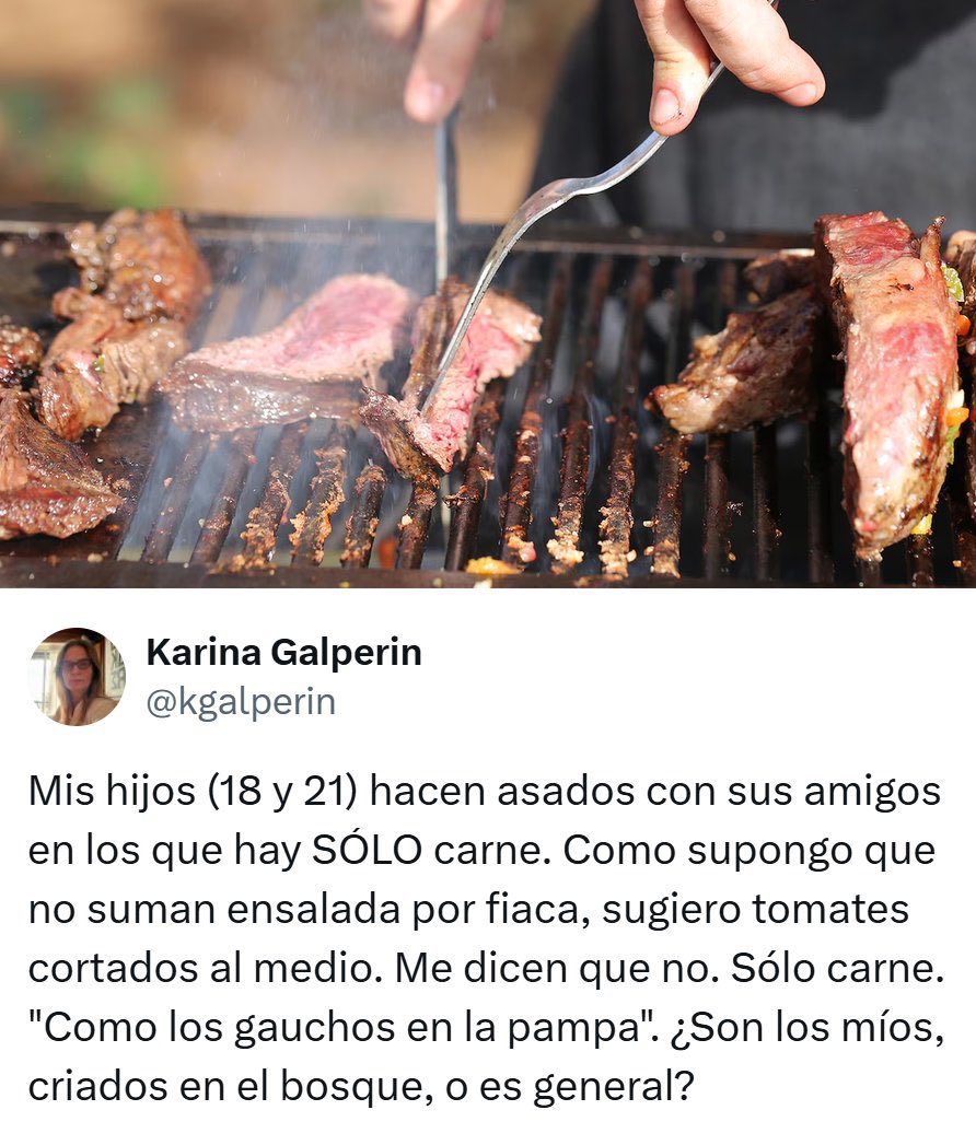 "Carne":
Por los comentarios sobre un tweet que publicó <a href="/kgalperin/">Karina Galperin</a>
