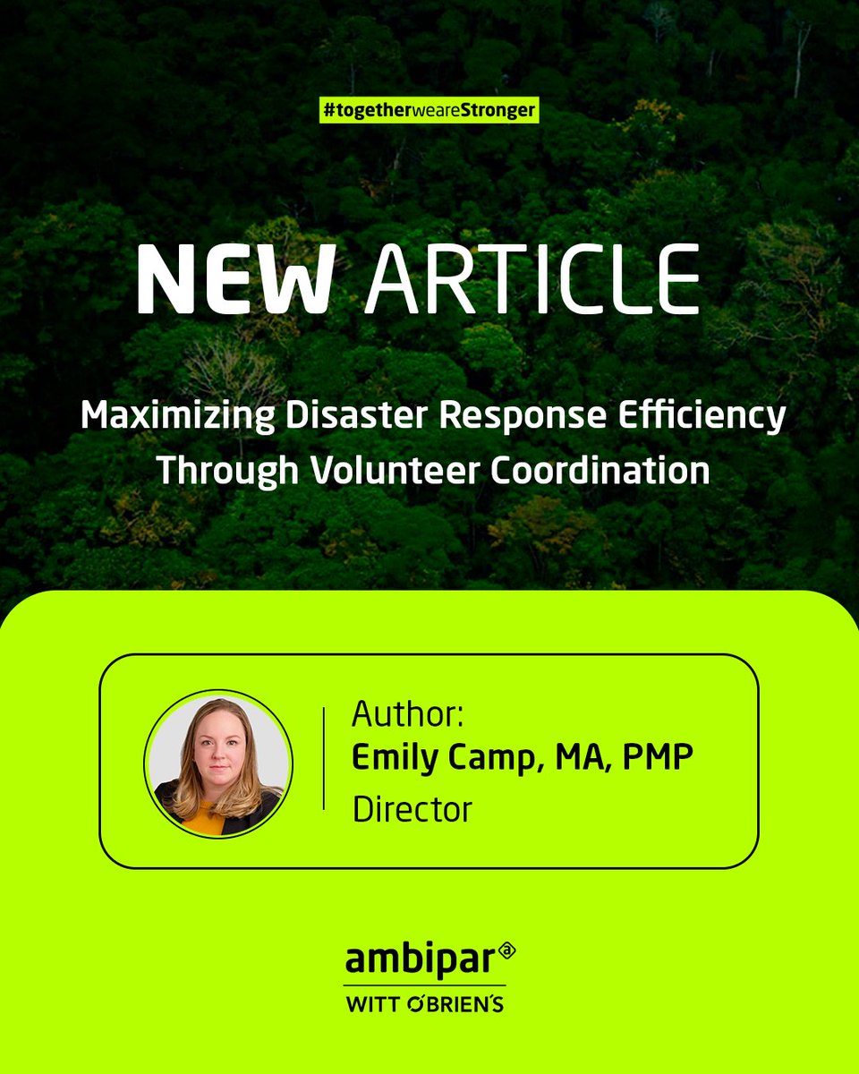 As federal disaster resources face uncertainty and state and local demands continue to evolve, volunteer coordination presents a responsive and cost-effective approach.

In her article, “Maximizing Disaster Response Efficiency Through Volunteer Coordination”, Emily Camp, MA, PMP,
