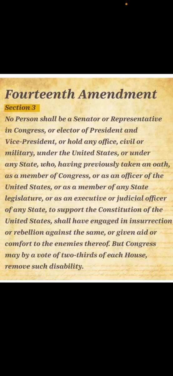 Ingridebap's tweet photo. Section 3 of our U.S. Constitution #14thAmendment disqualification & removal clause can at least end this illegitimate presidency.
Pls contact your State AGs to petition invoking #14thNow especially swing states AZ GA MI NV PA WI)
This is our moment to MAKE 14.3 GREAT AGAIN! https://t.co/We7g5nH7S1