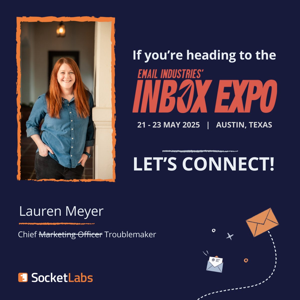 Headin' to the Inbox Expo in Austin next week? Say 'hi' to our CMO, Lauren Meyer! Email is  quite literally her favorite thing to talk about. 💌