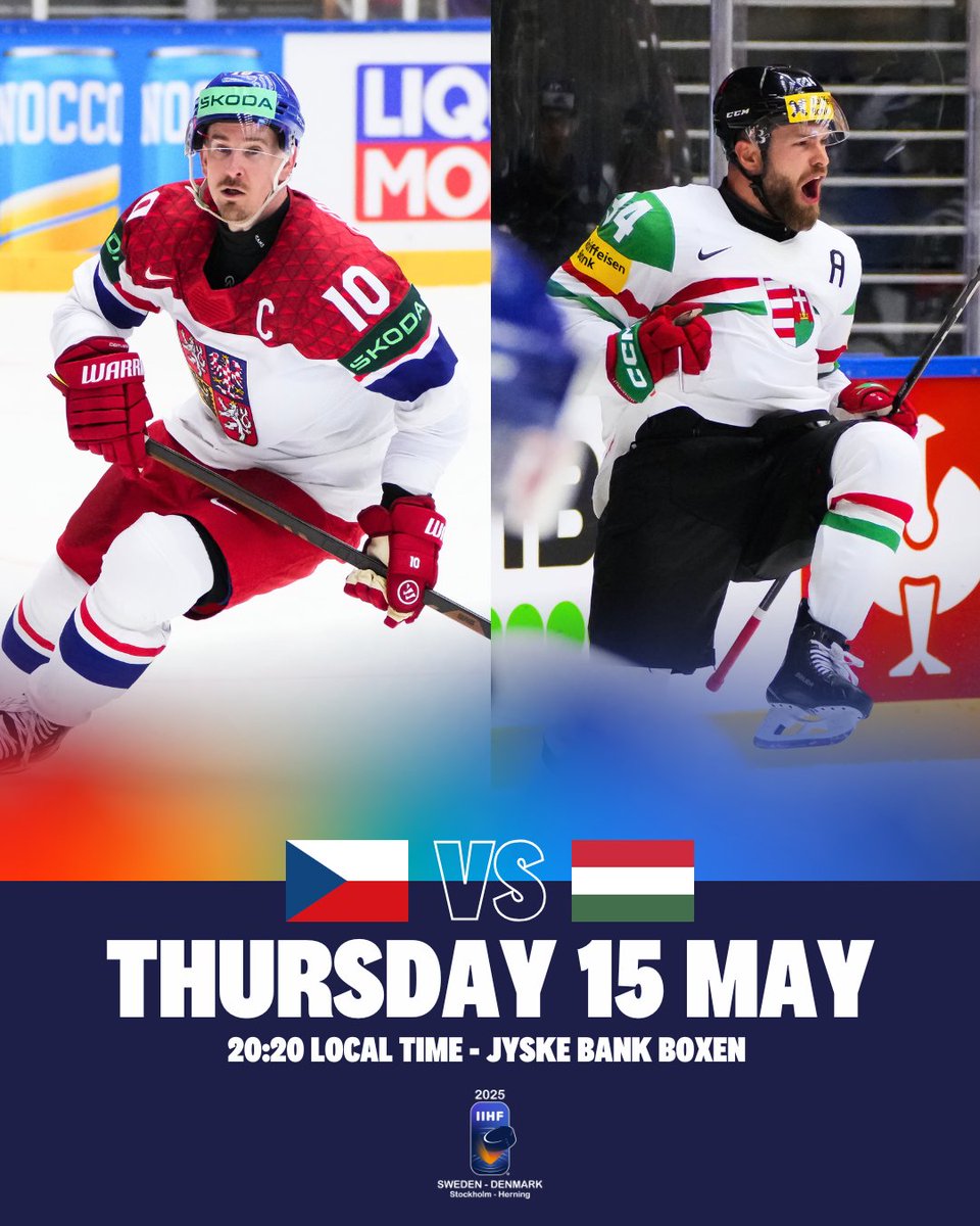IIHF (@iihfhockey) on Twitter photo Who’s ready for the Czechia vs Hungary battle? 🇨🇿💥🇭🇺 #MensWorlds #IIHF <a href="/czehockey/">Český hokej</a> <a href="/hockeyhungary/">Hockey Hungary</a> Who’s ready for the Czechia vs Hungary battle? 🇨🇿💥🇭🇺 #MensWorlds #IIHF <a href="/czehockey/">Český hokej</a> <a href="/hockeyhungary/">Hockey Hungary</a>