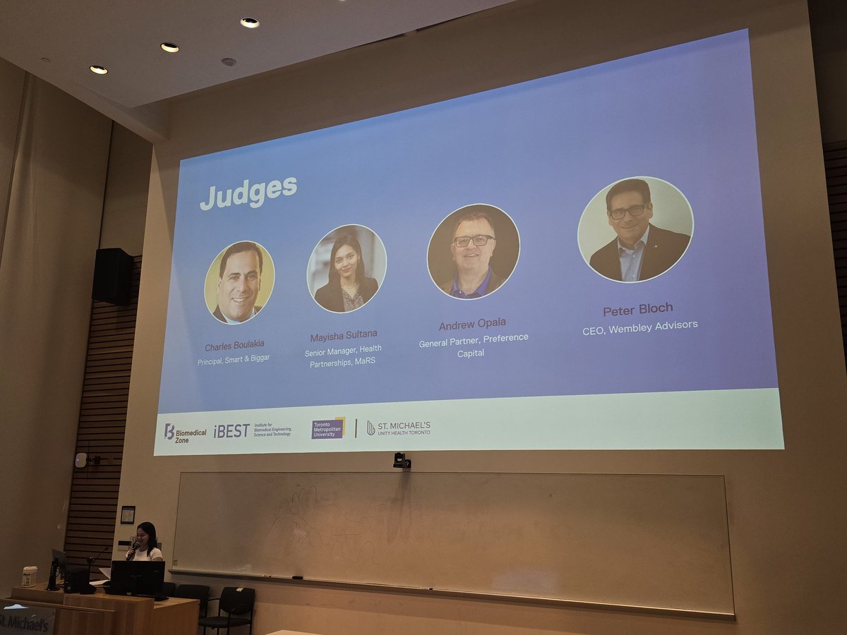 MichaelKolios's tweet image. Thrilled to make the opening remarks for the @iBESTResearch symposium power pitch competition sponsored by @ZonesTMU. Emerging researchers from @TorontoMet & @UnityHealthTO will present some of their exciting work! A big thank you to the judges & good luck to all participants.