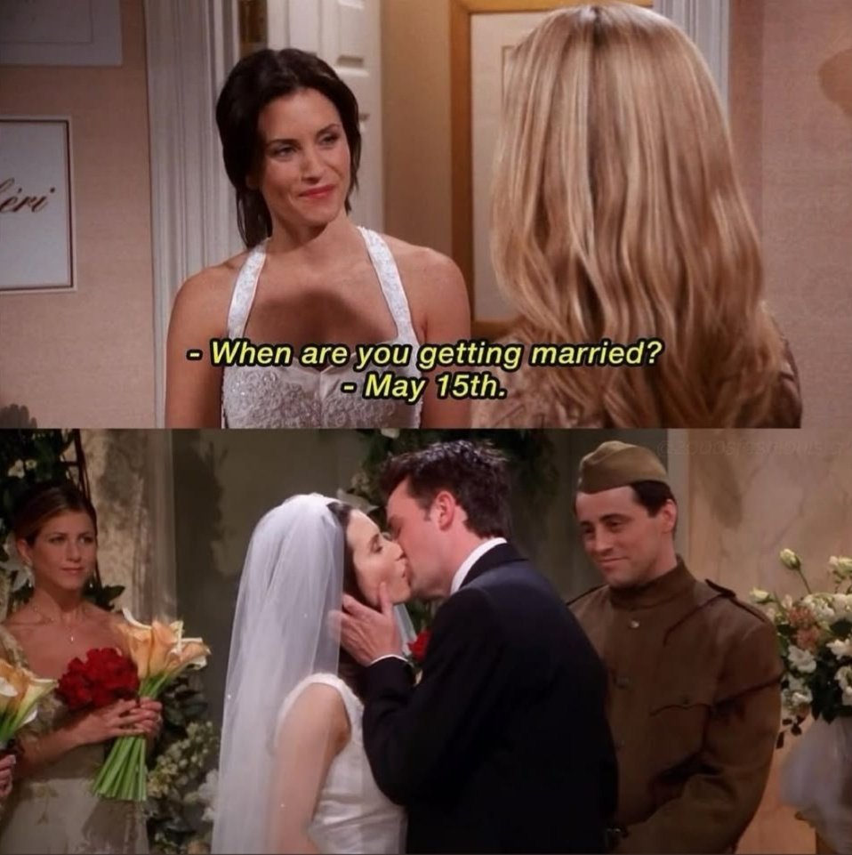 Bugün; Chandler ve Monica'nın 24. evlilik yıldönümleri. 🤍