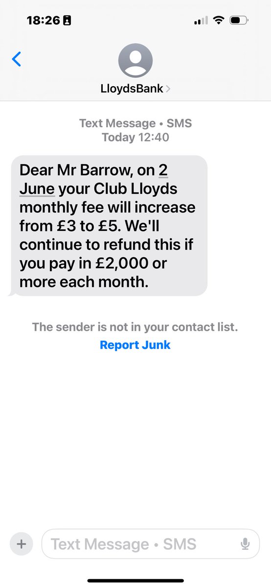 james__barrow's tweet photo. @AskLloydsBank just wondering why the banks can put prices up by 66% when the Bank of England is lowering them plus banks are lowering people’s accounts to interest. What is the world coming to. This is a prank text yes. 😳 https://t.co/PMOcddbY83