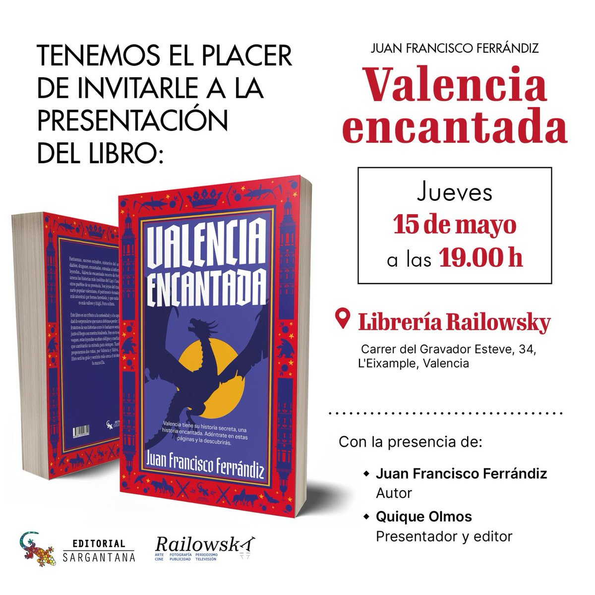 En <a href="/Railowsky_/">Librería Railowsky</a> en la presentación del libro "Valencia Encantada" de <a href="/JuanFFerrandiz/">Juan Francisco Ferrándiz</a> que lleva desde 1981 recopilando historias  de tradición oral del folclore valenciano que nos recuerdan a "rimas y leyendas"... Aprendizajes en <a href="/albertanorweg/">Alberta Norweg</a>
