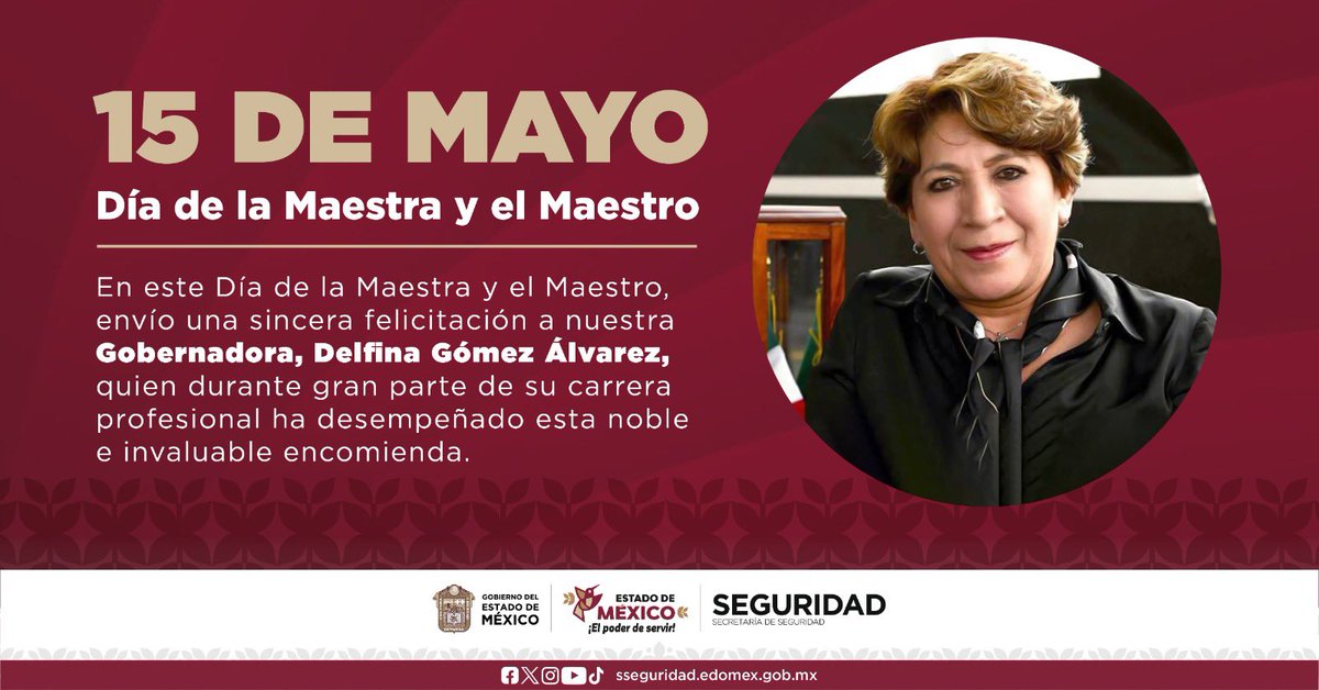 Cristóbal Castañeda (@mtro_ccastaneda) on Twitter photo La educación es un pilar fundamental no solo para nuestro país, sino para el mundo entero. Muchas felicidades, Maestra <a href="/delfinagomeza/">Delfina Gómez A.</a> en este día tan importante.
#DíaDelMaestro La educación es un pilar fundamental no solo para nuestro país, sino para el mundo entero. Muchas felicidades, Maestra <a href="/delfinagomeza/">Delfina Gómez A.</a> en este día tan importante.
#DíaDelMaestro