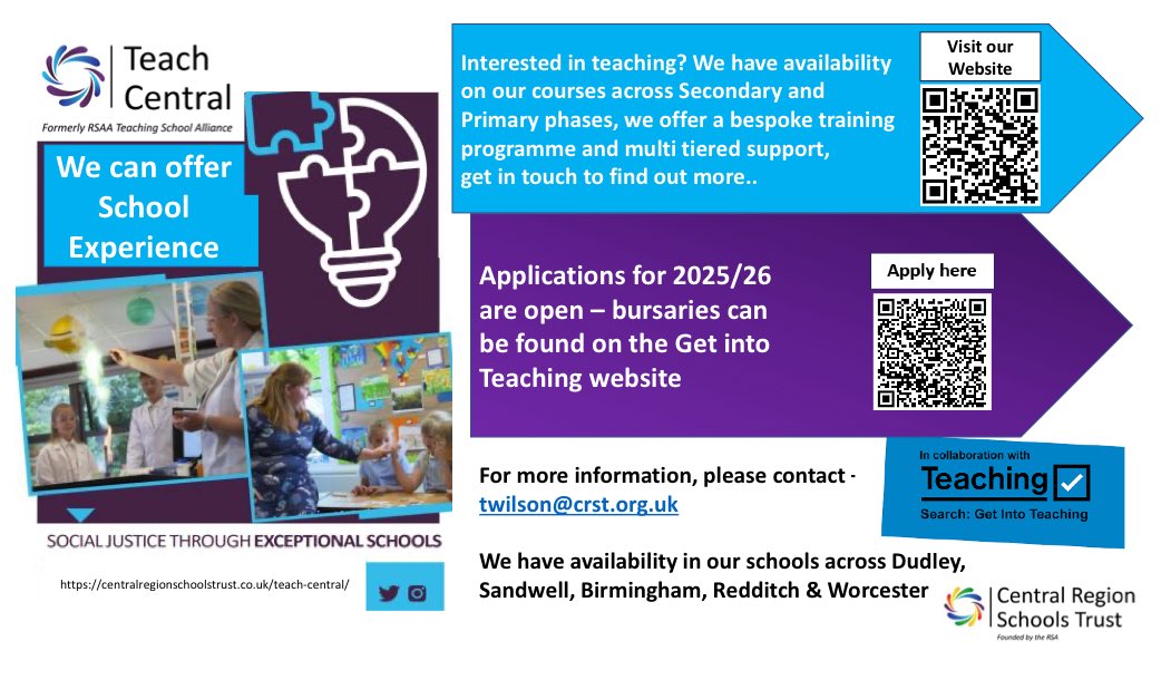 What a great day of interviews. We have availability across our trust in a range of subjects and phases.Please contact us if you are interested in teaching,we can also offer school experience,have a look at what we offer youtu.be/oD3qx9tmIko