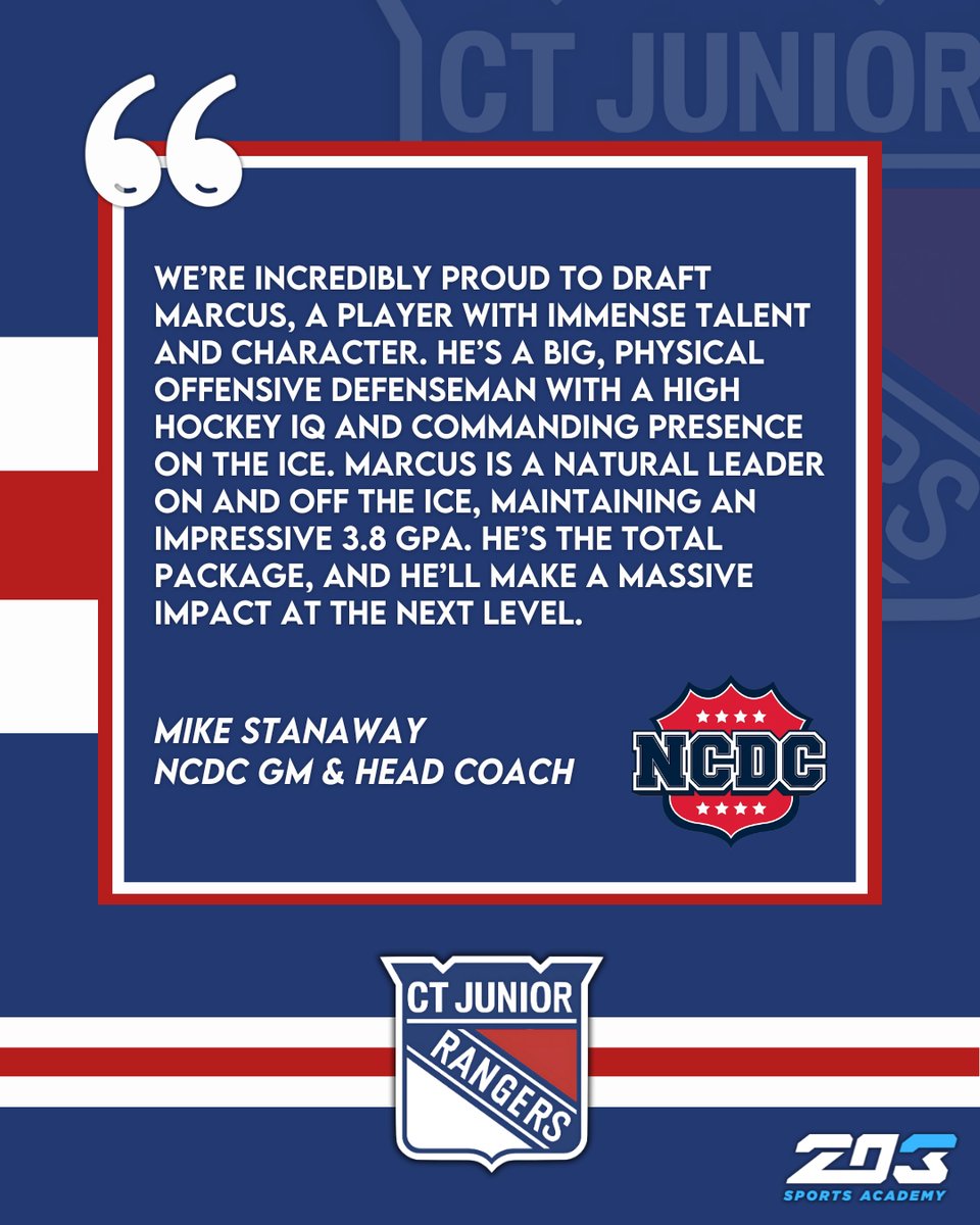 realmstanaway's tweet photo. 🚨NCDC DRAFT🚨⁠
⁠
We are excited to announce we have selected Marcus Pukell with the 88th overall pick in Phase 1 of the NCDC Draft 🏒  ⁠
⁠
Welcome Marcus 🤝 https://t.co/8z1U90xxGg