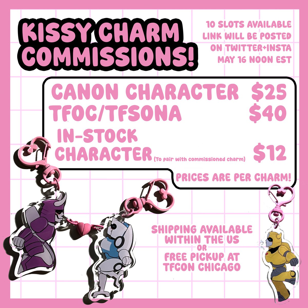 StarryReni's tweet photo. Kissy charm comms opening tomorrow!! Will be posting the 🔗 tomorrow at noon EST https://t.co/S3YqCHsgUz