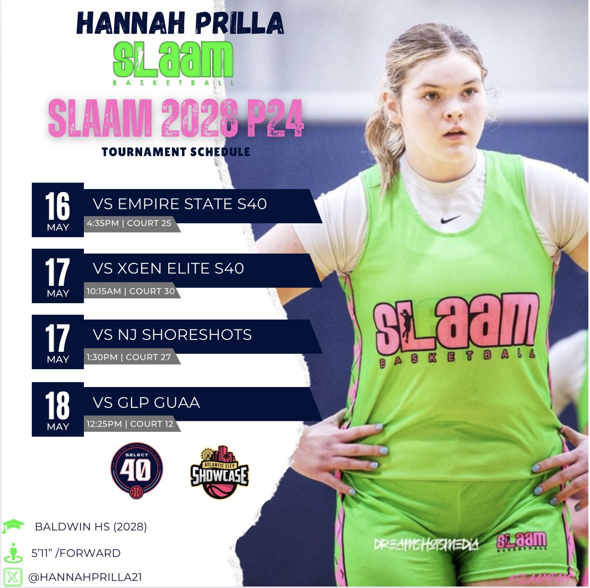 Hannah Prilla (@hannahprilla21) on Twitter photo So excited for the Atlantic City Showcase this weekend!! 🩷
<a href="/SLAAM2028Binion/">SLAAM U15 P24</a> <a href="/SLAAMBASKETBALL/">slaambasketball</a> <a href="/SelectEventsBB/">Select Events Basketball</a> So excited for the Atlantic City Showcase this weekend!! 🩷
<a href="/SLAAM2028Binion/">SLAAM U15 P24</a> <a href="/SLAAMBASKETBALL/">slaambasketball</a> <a href="/SelectEventsBB/">Select Events Basketball</a>