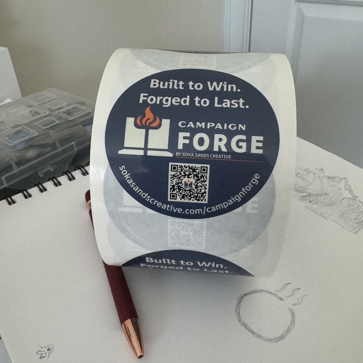 SokaSands's tweet image. It's official--we're going to the @TheAAPC Pollies in Colorado! We have the freebie stickers to prove it.
Come say hi at our booth and check out our new digital platform, Campaign Forge 🔥
Learn more and schedule a demo by visiting sokasandscreative.com/campaignforge