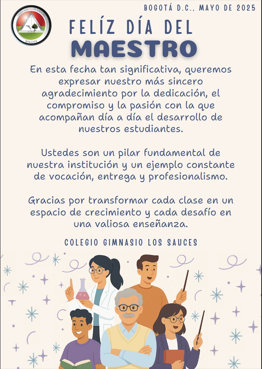gimsau's tweet photo. Enseñar no es solo transmitir conocimientos, es dejar huella en el corazón de quienes aprenden.
Gracias, maestros, por su entrega, su pasión y por inspirar cada día con el poder de la educación.
¡Feliz Día del Maestro! #DíaDelMaestro #GraciasMaestros #InspirarEducarTransformar https://t.co/SjKJPgkAIG