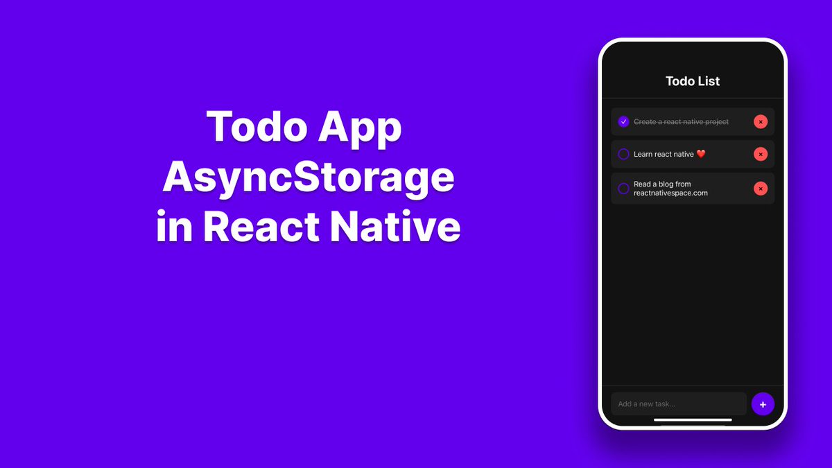 reactnativespc's tweet image. 🟢 Complete Guide to AsyncStorage in React Native: Building a Todo App
Tutorial: reactnativespace.com/tutorials/asyn…
#expo #reactnative #tutorial