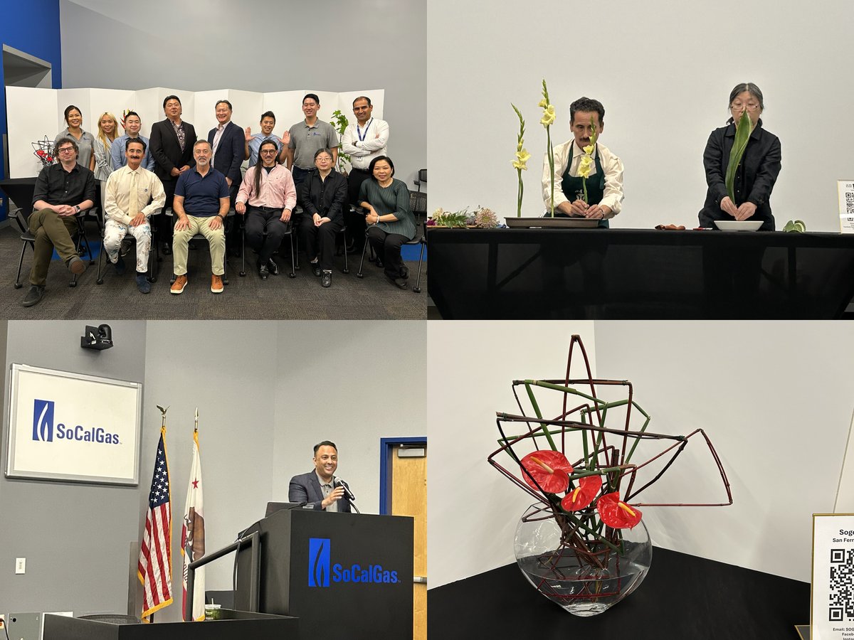 socalgas's tweet image. In celebration of #APIHeritageMonth, employees participated in a live #Ikebana demonstration. This traditional Japanese art of flower arrangement has a rich history and cultural significance. Attendees also learned about the history, methods, and philosophy behind Ikebana.