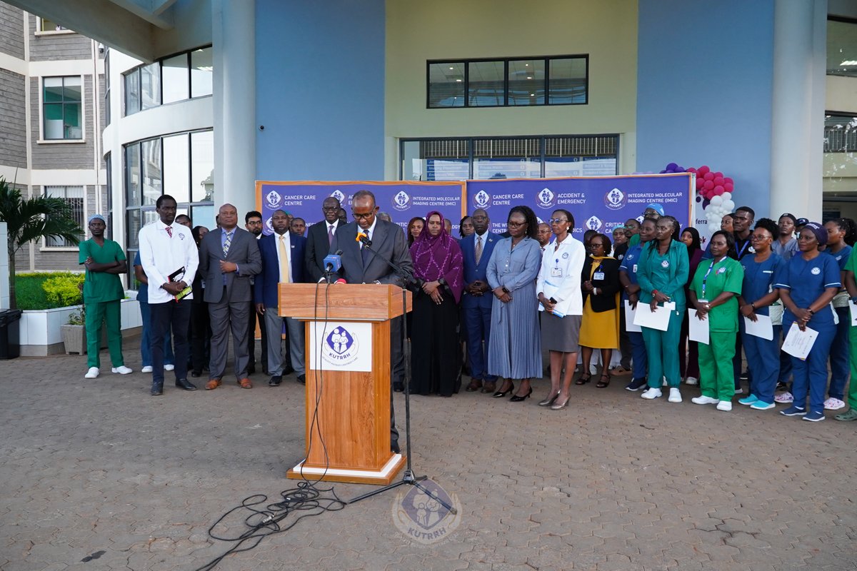Kenyatta University Hospital (KUTRRH) (@kutrrh) on Twitter photo Earlier today, <a href="/kutrrh/">Kenyatta University Hospital (KUTRRH)</a> team led by the Ag. CEO, <a href="/GuraZeinab/">Zeinab Gura</a> and Chairman, Board of Directors, Sen. Kembi-Gitura hosted the Health Cabinet Secretary, Hon. Aden Duale.
During the visit, the Cabinet Secretary toured various service areas of the Hospital and expressed the Earlier today, <a href="/kutrrh/">Kenyatta University Hospital (KUTRRH)</a> team led by the Ag. CEO, <a href="/GuraZeinab/">Zeinab Gura</a> and Chairman, Board of Directors, Sen. Kembi-Gitura hosted the Health Cabinet Secretary, Hon. Aden Duale.
During the visit, the Cabinet Secretary toured various service areas of the Hospital and expressed the
