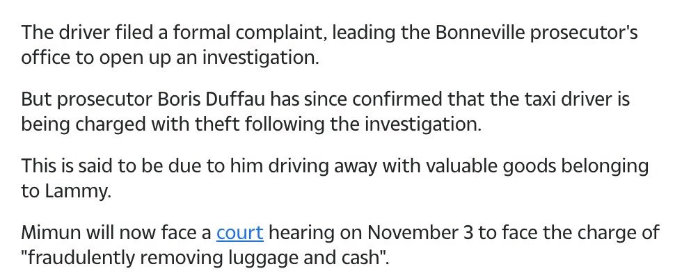 You have to get a very long way through this Sun story labelling the Foreign Secretary "LAMMY DODGER" and a "THUG" before they report his fare was actually paid in full, and the taxi driver concerned admitted trying to scam him out of an extra £600 before being charged with theft
