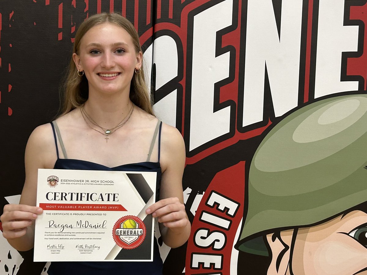 Happy for our little girl… received softball MVP award last night for her 8th grade season… onto HS 🥎…