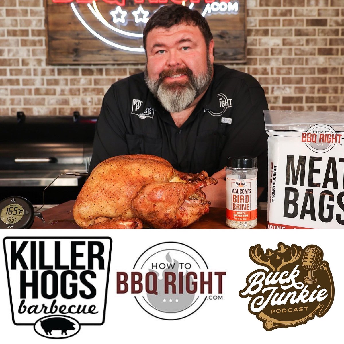 Tune in Monday night when I’m joined by a BBQ legend Malcom Reed of @killerhogsbbq @howtobbqright and @buck_junkies . We’ll talk all things BBQ, social media, podcasting and much more! Live Monday night at 8pm est 7pm cst. Brought to you by @unclestevesshake  and @joesmeat_market