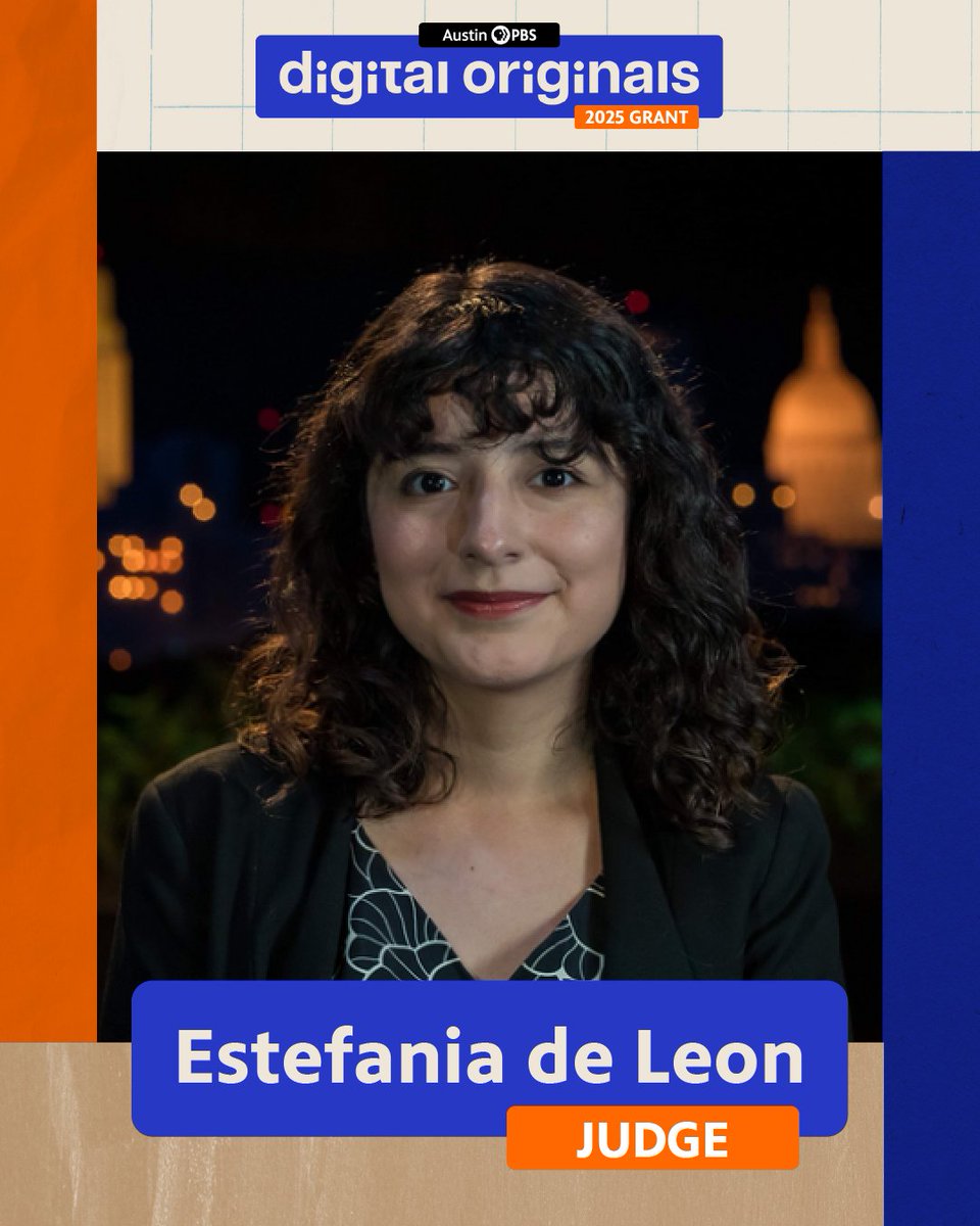 The judges for the Austin PBS Digital Originals Grant have entered the chat!
Welcome Courtney B. Cook​, Rakeda L. Ervin, <a href="/drjoehanson/">Joe Hanson</a>, &amp; <a href="/estefaniadeleon/">Estefanía de León</a>🎬
 
Visit austinpbs.org/grant to learn more about our judges and to apply today!

#CentralTexasStories #FilmmakerGrant