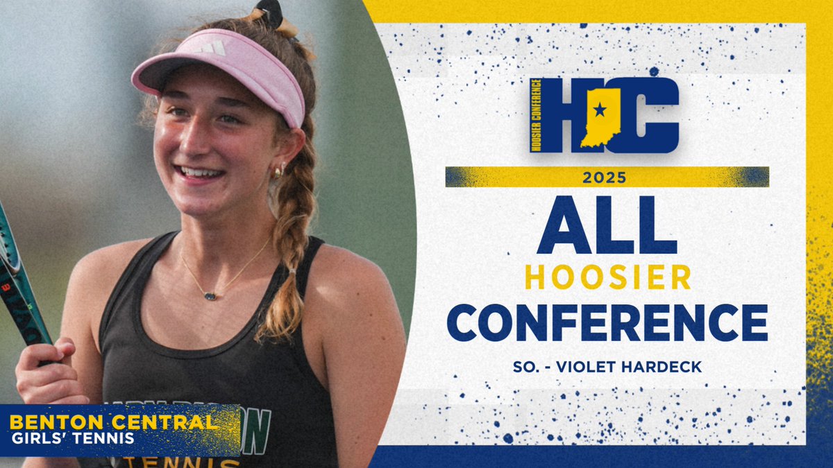 BC_BisonAD's tweet photo. 🏆 Violet Hardebeck is your #1 Singles Hoosier Conference Champion!
She battled through the bracket, defeating both the #1 and #2 seeds to claim the crown and earn All Hoosier Conference honors! 💪🎾 https://t.co/ZTEKvZRDxr