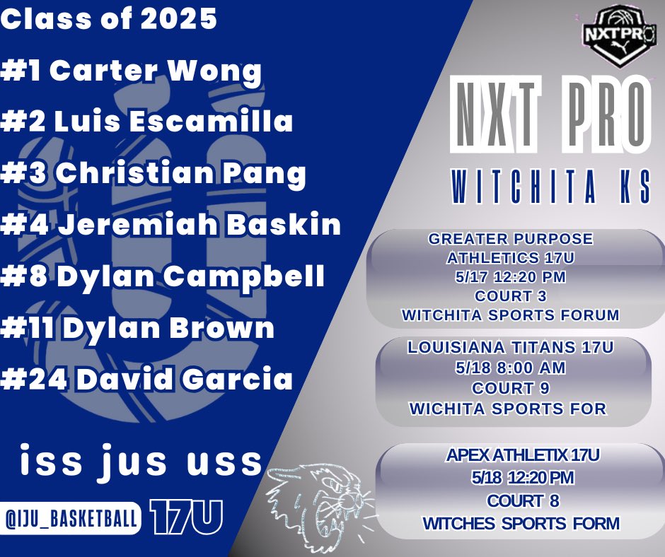 IJU (ISS JUS USS) (@l_j_u_2018) on Twitter photo Our schedule for the <a href="/PRO16League/">PRO16/NXTPRO League</a> live event. Juco, d2, d3, naia coaches I’ve got some kids that compete and play hard the right way. Gota free juco kids FOR SURE. Come check Uss out. Our schedule for the <a href="/PRO16League/">PRO16/NXTPRO League</a> live event. Juco, d2, d3, naia coaches I’ve got some kids that compete and play hard the right way. Gota free juco kids FOR SURE. Come check Uss out.