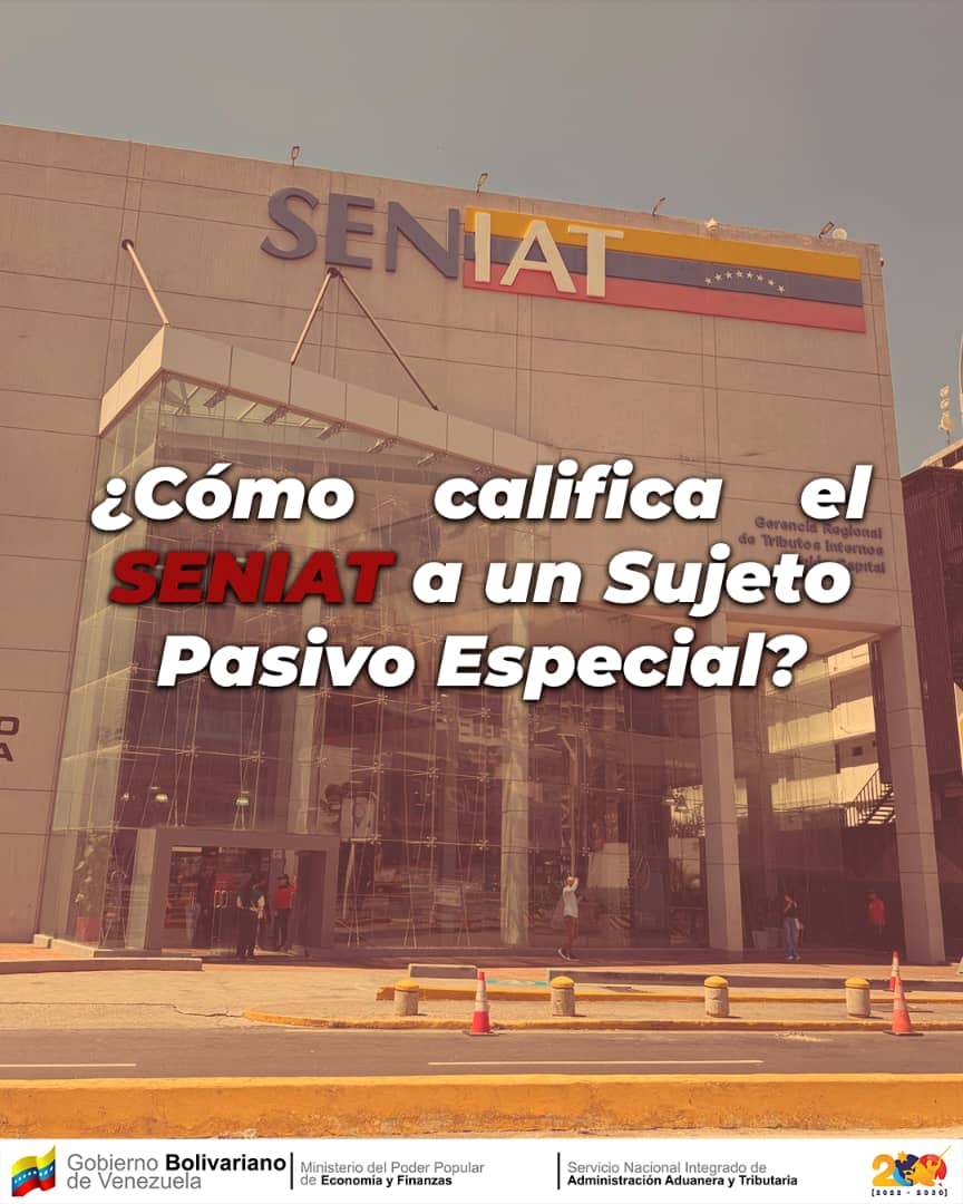 SENIAT_Oficial's tweet photo. ¿Sabes cómo el SENIAT define a un Sujeto Pasivo Especial? ¡Te lo contamos! 🗣️ 📝

#TipsTributarios #Seniat #Venezuela #Impuestos #ISLR #NicolasMaduro https://t.co/ceZIh33Vvw
