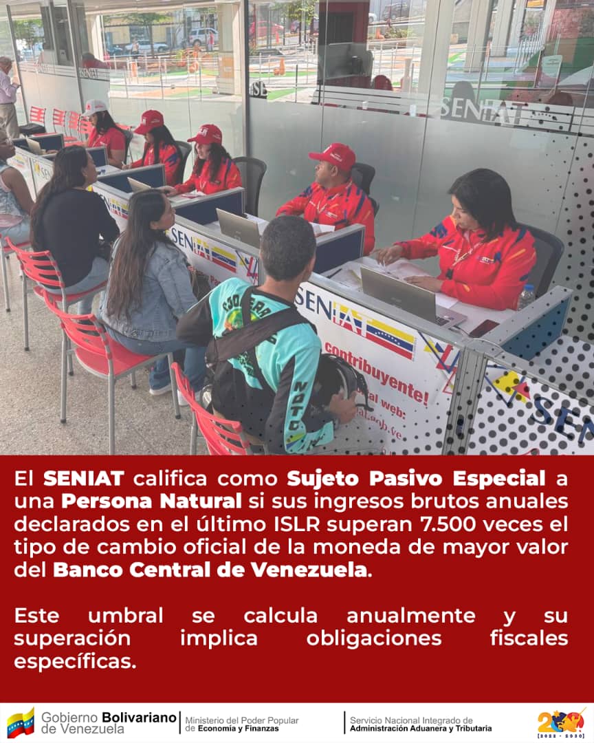 SENIAT_Oficial's tweet photo. ¿Sabes cómo el SENIAT define a un Sujeto Pasivo Especial? ¡Te lo contamos! 🗣️ 📝

#TipsTributarios #Seniat #Venezuela #Impuestos #ISLR #NicolasMaduro https://t.co/ceZIh33Vvw