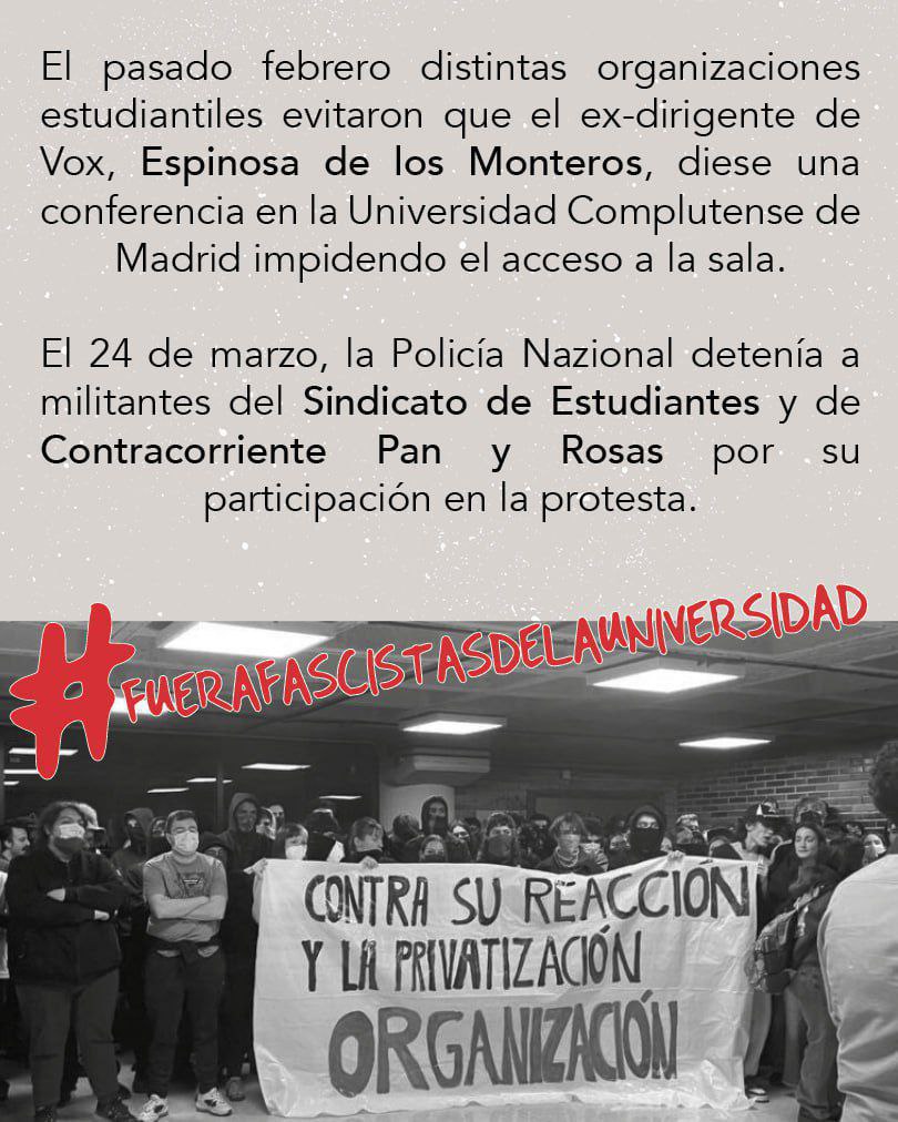 FuturoVegetal's tweet image. ⚠️ INVASIÓN FASCISTA ⚠️

La "justicia" de @sanchezcastejon  y Marlaska persigue a quienes luchamos para mejorar las condiciones de vida de toda la población, mientras las organizaciones que luchan contra los #derechos de la mayoría, actúan con total impunidad.