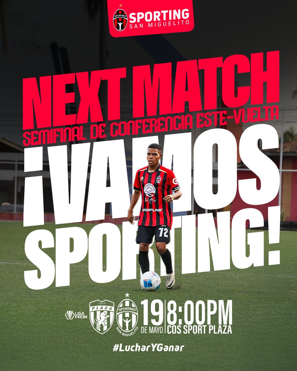🔥 NEXT MATCH - CATEGORÍA PROM 🔥

Este lunes 19 de mayo a las 8:00 p.m. nos jugamos TODO en el Cos Sport Plaza 🏟️.

Nuestros rojinegros enfrentan a Plaza Amador en la vuelta de semifinales

💪 Es ahora o nunca. Con garra, con corazón y con el peso del distrito en el pecho.