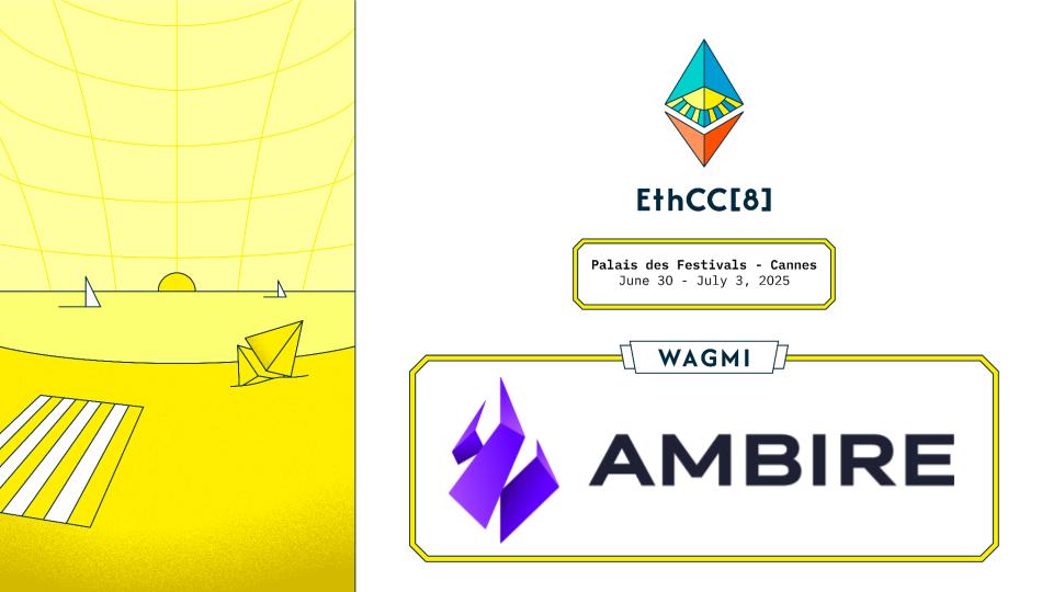 Thank you <a href="/ambirewallet/">Ambire Wallet is now @ambire</a> for supporting us this year as a WAGMI sponsor! 💪

Ambire is fast, secure, and reliable self-custodial EVM wallet. A browser extension built for the new internet.

ambire.com