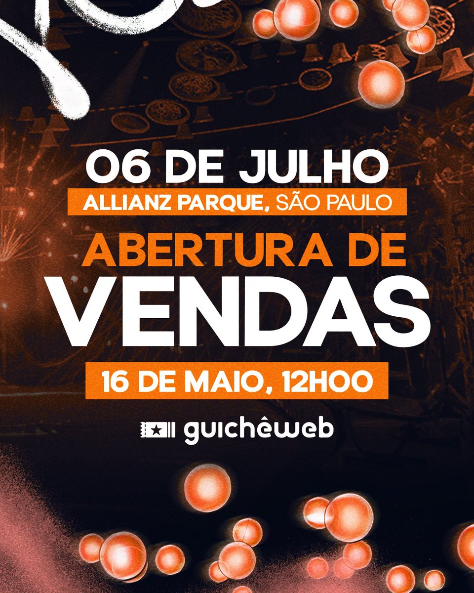 Os ingressos não esgotaram, eles voaram! 😅💙

São Paulo nunca decepciona… E nem a gente! Quem não garantiu o primeiro dia do Manifesto, vai ter sua 2ª chance… 🔥

NOVA DATA: 06 de julho!
ABERTURA DE VENDAS: Amanhã (16/05), 12h00

MANIFESTO MUSICAL
🗓️ 05 e 06 de julho de 2025