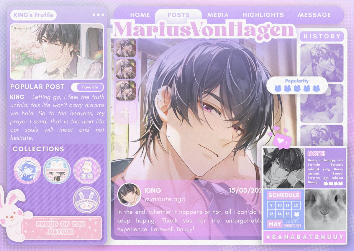 Caraaphernelia's tweet image. ⠀
After a week with Bnuuy, the sky feels less heavy. I can smile again now like petals letting go in spring. I, Marius von Hagen, will carry this warmth gently, for in some tender corner of the universe, we’re still chasing butterflies together.
⠀