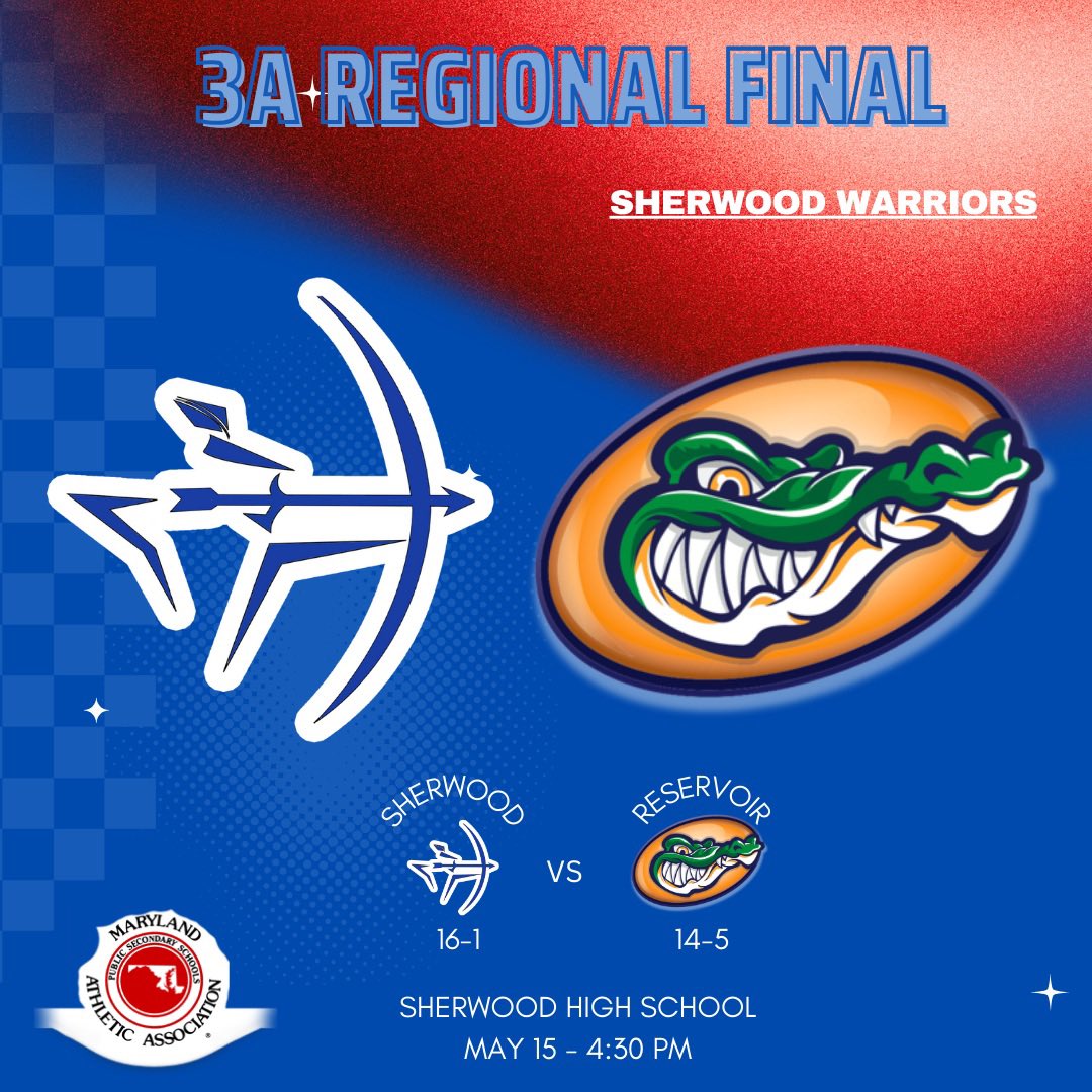 🚨 GAME DAY 🚨

We take on Reservoir for the <a href="/MPSSAA_Org/">MPSSAA</a> South II Regional Final

🆚 #2 seed Reservoir
⏰ 4:30 PM
📍 Sherwood High School
🎟️ gofan.co/event/3619887?…