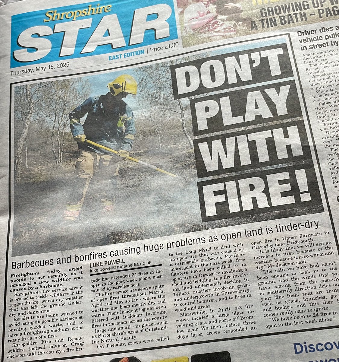 Don’t play with fire! 🔥🚒 shropshirestar.com/news/2025/05/1…