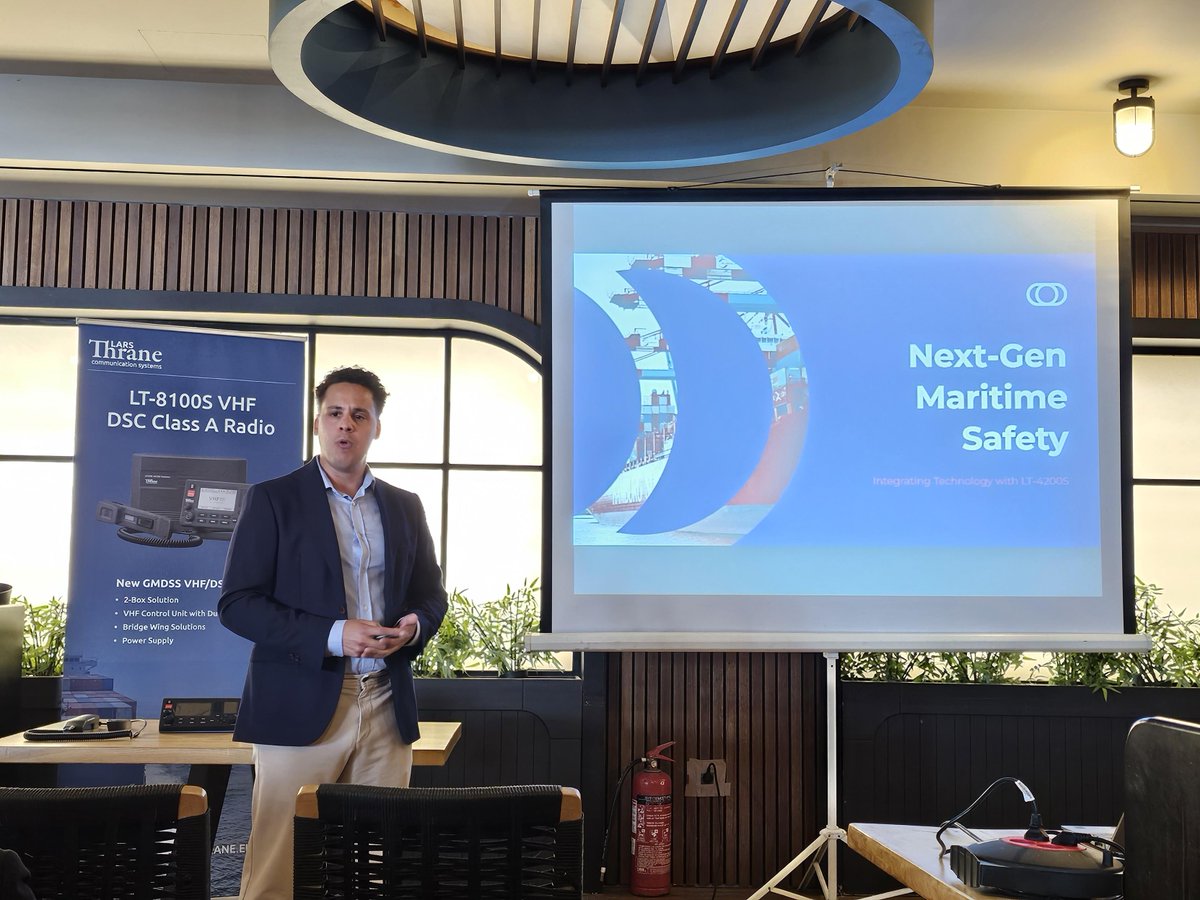 IridiumComm's tweet photo. Nothing but good tides at #AMMITEC 🌊 

Iridium partner Lars Thrane hosted a successful event, providing ship owners with insights into the latest advancements in Iridium Certus #GMDSS technology and its implications for #maritime operations → https://t.co/4kgGizLdGf https://t.co/aKSObgWOGA