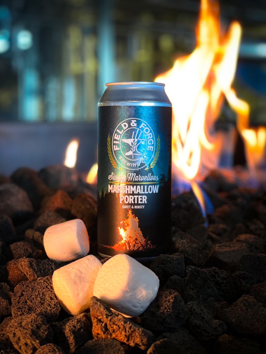 Rainy days call for cozy vibes. Warm up with a Simply Marvellous Marshmallow Porter—a traditional English Porter, sweet and roasty, paired with the delicious flavour of homemade marshmallows.
#marshmallowporter #fieldandforgebrewingco #fieldandforge