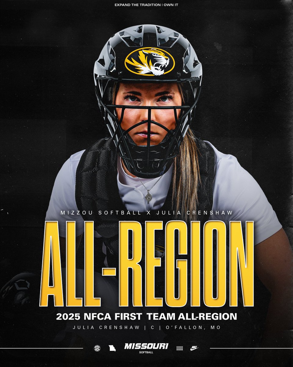 Mizzou Softball (@mizzousoftball) on Twitter photo Our All-Region Tiger ๐ฏ๐ฅ
Congratulations to Julia Crenshaw on earning 2025 NFCA First Team All-Region honors!!
๐ฐ bit.ly/43dV6VK
#OwnIt #MIZ ๐ฏ๐ฅ | <a href="/crenshaw_julia/">Julia Crenshaw</a> Our All-Region Tiger ๐ฏ๐ฅ
Congratulations to Julia Crenshaw on earning 2025 NFCA First Team All-Region honors!!
๐ฐ bit.ly/43dV6VK
#OwnIt #MIZ ๐ฏ๐ฅ | <a href="/crenshaw_julia/">Julia Crenshaw</a>