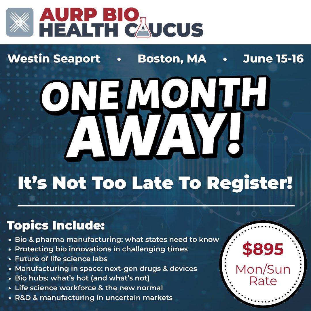 AURP (@aurp) on Twitter photo #AURPinAction: We're one month out of AURP's 2025 BIO Health Caucus (6/15-16, Boston) taking place before <a href="/IAmBiotech/">Biotechnology Innovation Organization</a> #BIO2025! See our agenda centering on "Building Life Science Communities of Innovation in Stormy Weather" - & register now! bit.ly/2WOtmEO #ResearchParks #AURPinAction: We're one month out of AURP's 2025 BIO Health Caucus (6/15-16, Boston) taking place before <a href="/IAmBiotech/">Biotechnology Innovation Organization</a> #BIO2025! See our agenda centering on "Building Life Science Communities of Innovation in Stormy Weather" - & register now! bit.ly/2WOtmEO #ResearchParks