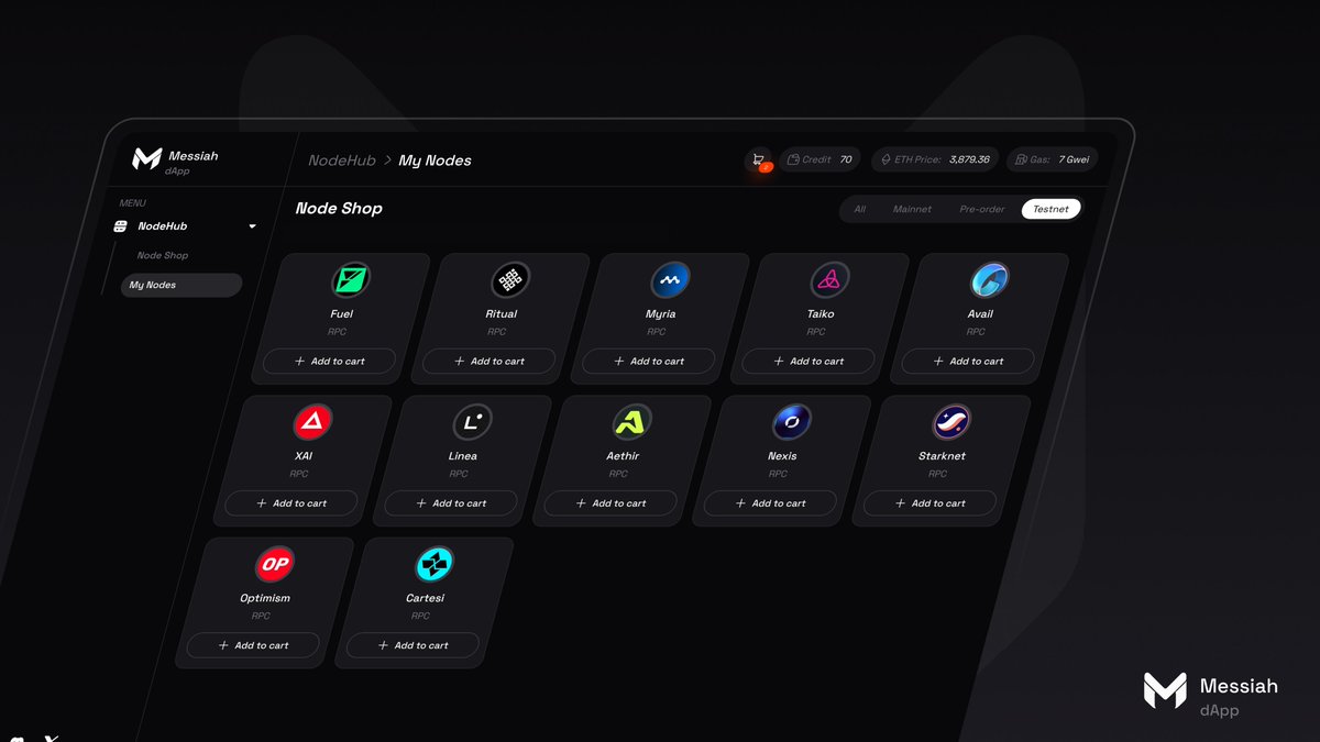 messiah_network's tweet photo. Introducing Messiah: Your AI-powered partner for seamless, incentivized web3 infrastructure.

After months of work, we’re thrilled to launch NodeHub the first major step in our mission to democratize blockchain access. Our MVP supports mainnet RPC access on @avax, @LineaBuild, @Starknet, and @Optimism. Connect, read on-chain data, monitor networks, and build tools with ease.

In upcoming releases, you’ll be able to earn rewards, access fractionalized node ownership, and maximize your gains through MYE, our AI-driven yield engine. We’re unlocking new pathways for fair participation and decentralization building with the community, for the community, to create a more open, efficient, and accessible web3 ecosystem.

Join our Telegram to be part of the movement, and don’t miss our upcoming AMA and team discovery session.

Telegram: https://t.co/HiTNsGTJK2
NodeHub: https://t.co/xkxY94RTfC