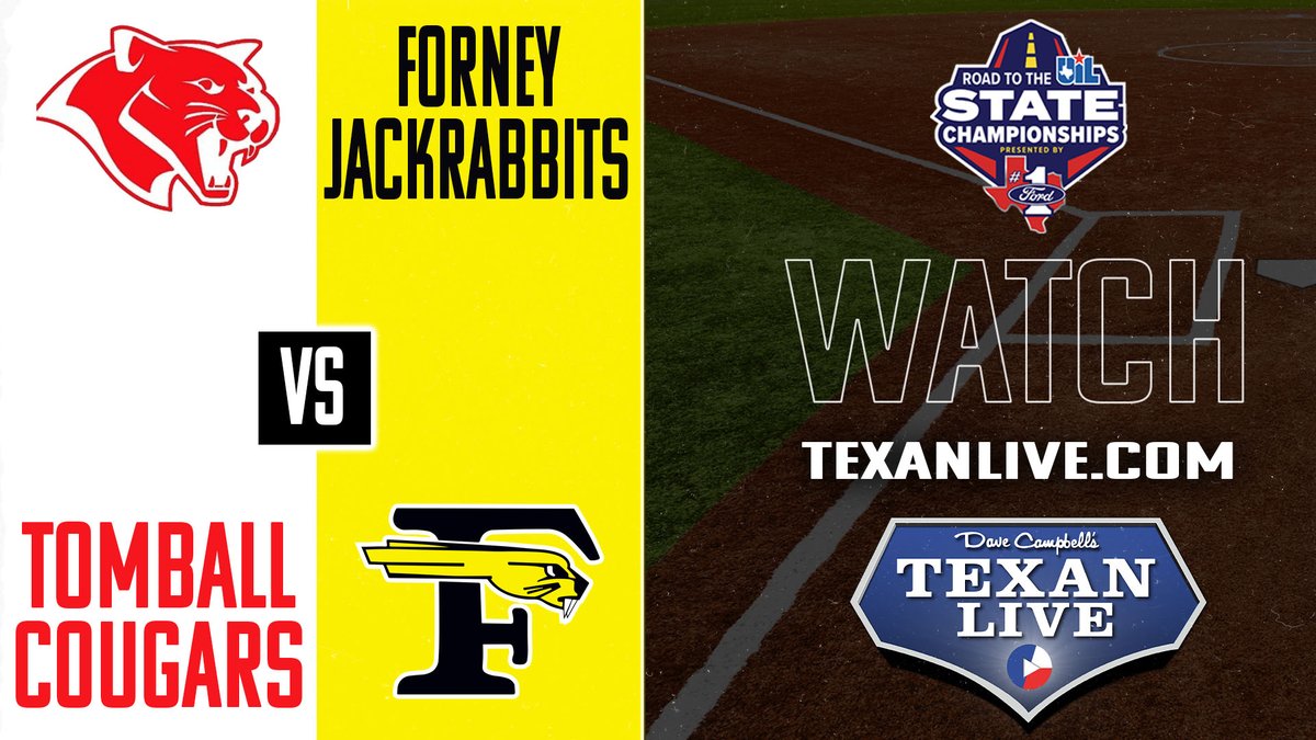 Dave Campbell’s Texan Live - Texanlive.com (@texan_live) on Twitter photo Softball Regional Finals
🥎 Tomball vs Forney
🎙️ <a href="/bstockton_/">Blain Stockton</a>
📺 One Game Playoff (5/16 at 7PM): bit.ly/3S6Gcf2
#DCTF #TXHSSB #RoadToState <a href="/ntxford/">North Texas Ford</a> <a href="/greatertxford/">Greater Texas Ford</a> <a href="/HouTXFord/">Houston Area Ford</a> <a href="/TXFordDealers/">South Texas Ford Dealers</a> Softball Regional Finals
🥎 Tomball vs Forney
🎙️ <a href="/bstockton_/">Blain Stockton</a>
📺 One Game Playoff (5/16 at 7PM): bit.ly/3S6Gcf2
#DCTF #TXHSSB #RoadToState <a href="/ntxford/">North Texas Ford</a> <a href="/greatertxford/">Greater Texas Ford</a> <a href="/HouTXFord/">Houston Area Ford</a> <a href="/TXFordDealers/">South Texas Ford Dealers</a>