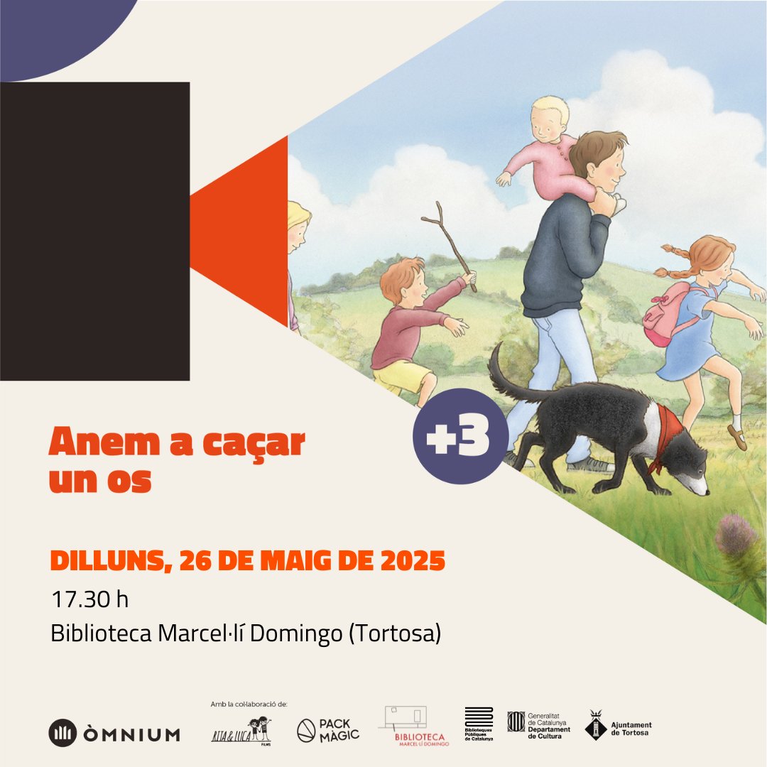 Biblioteca Tortosa (@bibliotecamd) on Twitter photo 📢 Aquest mes, tenim Cinexic a la biblioteca de Tortosa! 📷 No us perdeu... Anem a caçar un os. 📷 12h <a href="/OmniumEbre/">Òmnium Terres de l'Ebre</a> #cinexi
📷 Més info: cinexic.cat/programacio/ac… 🧐 📢 Aquest mes, tenim Cinexic a la biblioteca de Tortosa! 📷 No us perdeu... Anem a caçar un os. 📷 12h <a href="/OmniumEbre/">Òmnium Terres de l'Ebre</a> #cinexi
📷 Més info: cinexic.cat/programacio/ac… 🧐