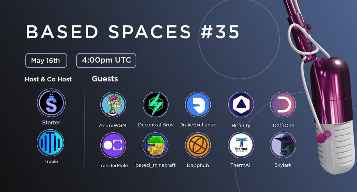 Based Spaces #35 kicks off tomorrow. 🎙

We’ll be talking BTC flirting with ATHs, ETH finally moving, memes and whether the market’s ready to turn a corner in the 2nd half of 2025.

Join top voices from Base and beyond.

🗓 Friday, May 16th
⏰ 4PM UTC
📍 x.com/i/spaces/1BRKj…