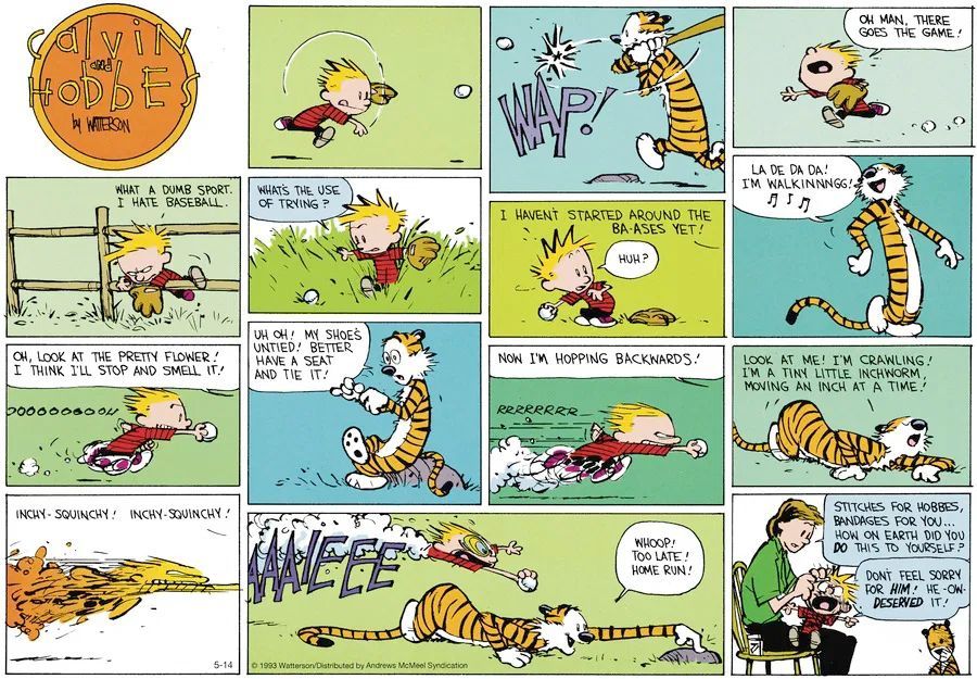 This is what happens when you try baseball with ADHD.
#CalvinandHobbes #OutfieldDrama