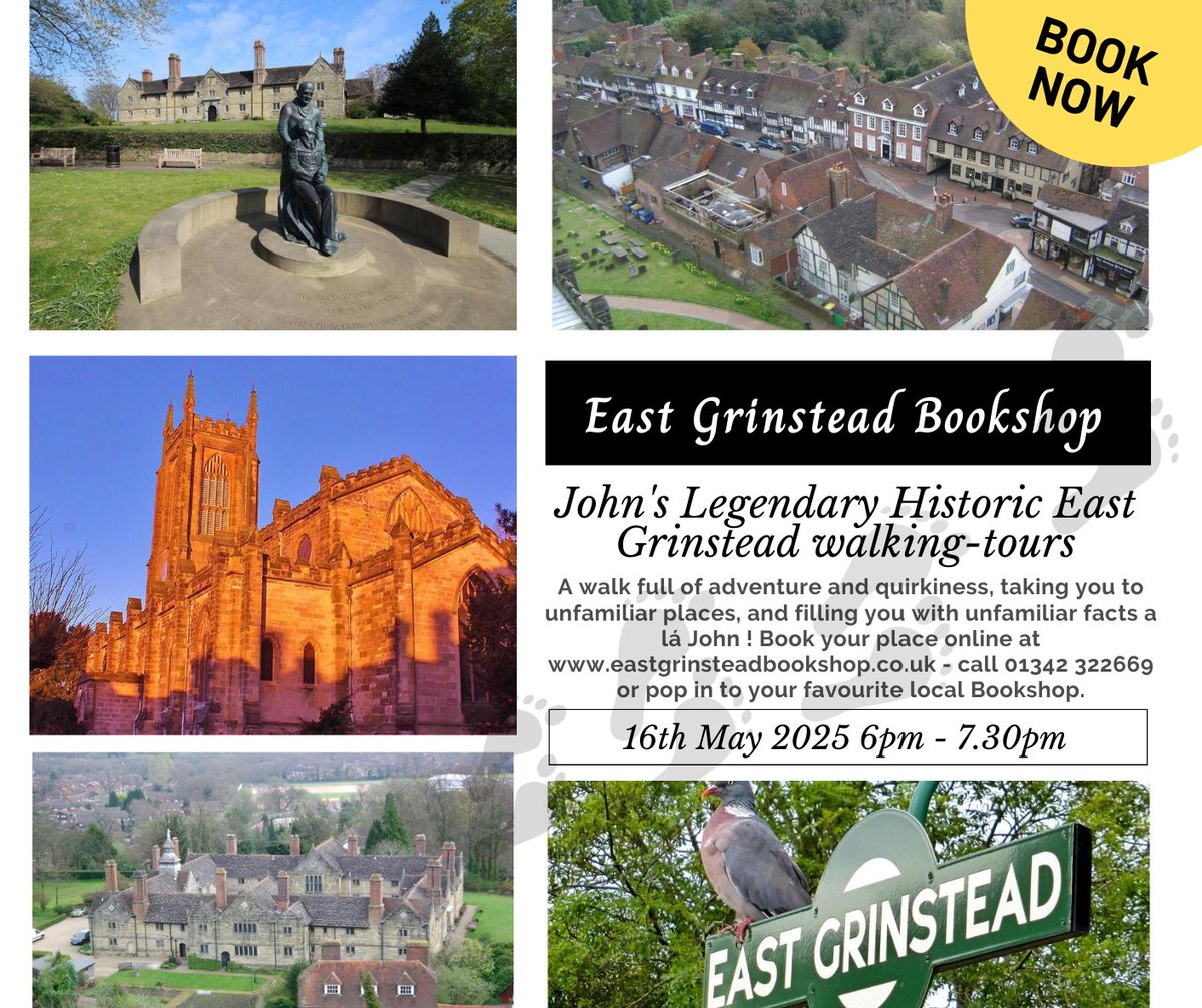 The weather is set fair &amp; sunny for my second walk of the year down East Grinstead High Street this coming Friday at 6pm. It will be 19 degrees according to the BBC. You can book a ticket  eastgrinsteadbookshop.co.uk/.../a-may-walk...
There will be no mention of bollards.OK that might not be true😀