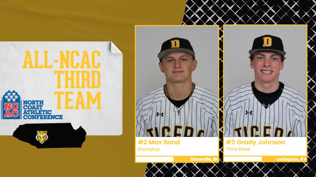 Congrats to Max Bond &amp; Grady Johnson for earning <a href="/NCAC/">NCAC</a> Third Team recognition! #d3baseball #TeamDePauw